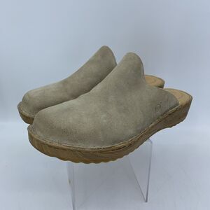 Born Womens 11 Khelk Suede Leather Mules Slides Platform Shoes Boho Festival